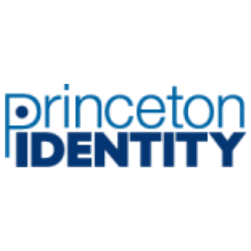 Princeton Identity logo written in navy and royal blue.