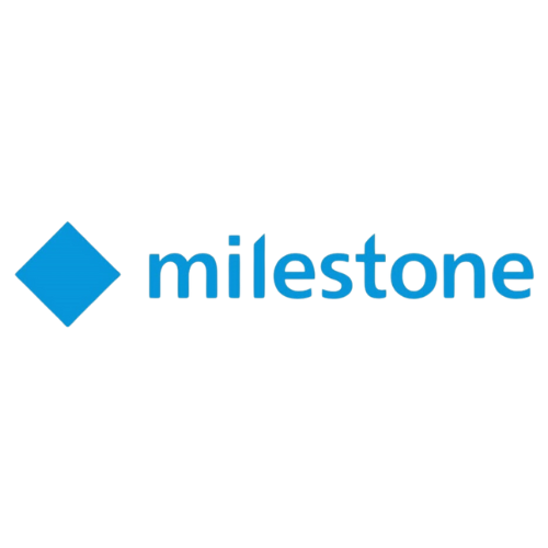 Milestone logo written in blue with a diamond symbol to its left.