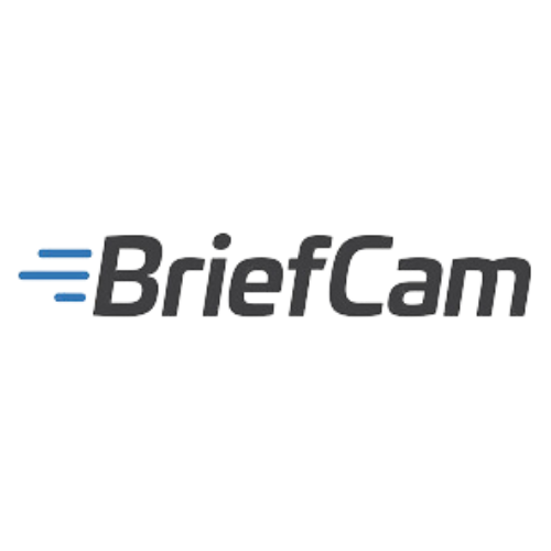 BriefCam logo written in black with blue visuals to its left.