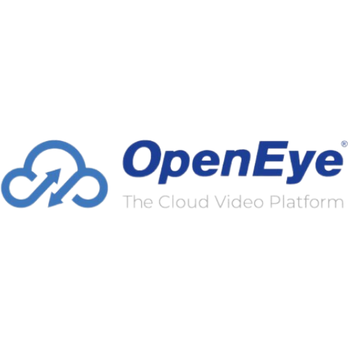 OpenEye logo in blue with their cloud symbol to its left.