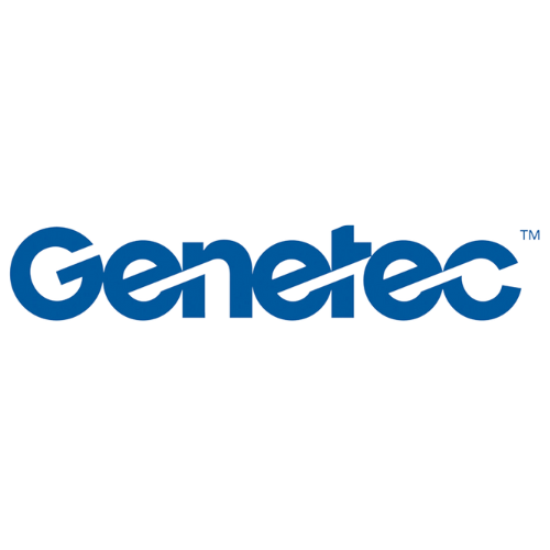 Genetec logo. Company name written in blue.