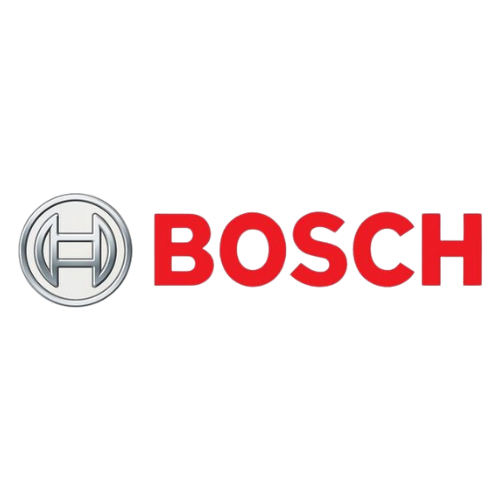 Bosch logo. Company name written in red with symbol to its left.